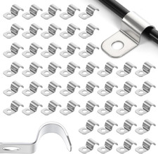 100 PCS 1/4 Outdoor Cable Clips with One-Hole, Stainless Steel Outdoor Wire Clip picture