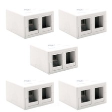 5 Pcs 2 Port Blank Modular Snap-in Keystone Wall Surface Mount Compact Box picture