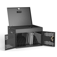 16-Unit Charging Cabinet for Laptops & Tablets, Locking Charging Station, Black picture