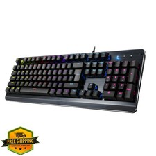 ProHT Rainbow LED Backlit USB Wired Keyboard with Blue Switches,Durable ABS K... picture