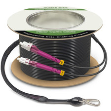 330 Feet (100 Meters) Armored OM4 LC to LC Fiber Patch Cables, 10Gb/40Gb/100Gb M picture