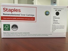 305A Staples Compatible Toner Cartridge CE410A HP305A Model STCE410A picture