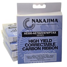 5 packs Nakajima AE-500 AE700 Correctable Carbon Ribbons Typewriter Ink NOS picture