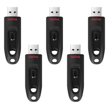 SanDisk Ultra 128GB USB 3.0 Flash Drive 5 Pack Fast Transfer Speed Secure AES picture