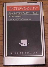 3Com Noteworthy PCMCIA 56k Modem PC Card XJACK Model 3CXM056-BNW picture