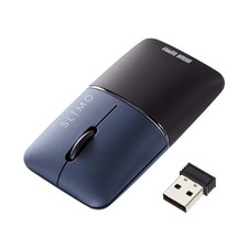 Sanwa Supply Silent Wireless Blue LED Mouse Slim Design SLIMO Rechargeable USB A picture