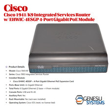 Cisco 1941/K9 Router w/ EHWIC-4ESGP 4-Port Gigabit PoE Module – Tested & Working picture