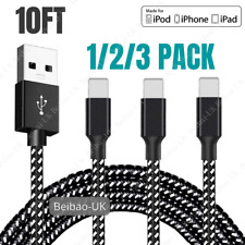10Ft Long Charger Cable USB Charging Cord Heavy Duty For Apple iPhone 11 XR X 8 picture