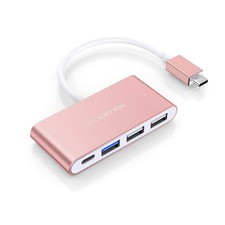 Rose Gold USB C Hub 4 Port 100W PD for MacBook iPad picture