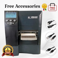 BUNDLE Zebra ZM400 Thermal Transfer Label Printer LAN USB Serial 1 YR WARRANTY picture