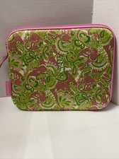 LILLY PULITZER Pink & Green Elephant Print Zip Neoprene iPad Tablet Cover Case picture