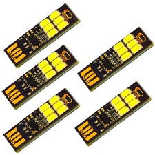 5Pcs 6-LED USB Portable Keychain Lamp W/ Touch Dimming 1W 3200K Warm Light picture
