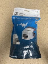 Commercial Electric 25 Pack CAT6 Jacks  for Phone/Data  White 5016-25-WH-VN NEW picture