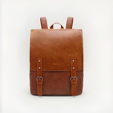 Zebella Vintage Brown Faux Leather Backpack 14