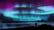 Landscape  astronaut aurorae night space art kvacm cyan Custom Gaming Mat Desk picture