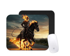Ghost Rider Horse Flaming Skull Rider Inspired Mouse Pad | Dark Hero Desk Mat picture