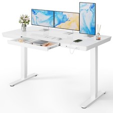 Electric Standing Desk 55 x 28 Inch Glass White MSESD9W-US Marsail picture
