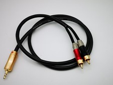 1x 3.5mm To 2 RCA Audio Cable Mini Stereo HIFI Japan aux Line in out picture
