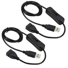 Dfsucces USB Extension Cable 2Pcs with On/Off Switch USB Male to Female Cable picture