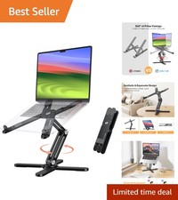 Foldable 360° Rotating Laptop Stand for Ergonomic Desk Use - Minimalistic Design picture