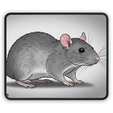 Cute Grey Rat Gaming Mouse Pad picture