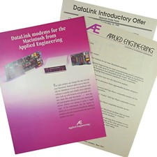 Applied Engineering DataLink Macintosh Modem Ephemera Lot, 1990, 3‑Piece Set picture