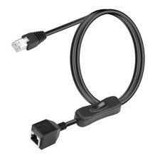 SinLoon Cat6 Ethernet Cable On/Off Switch Speed RJ45 Male Female Extension 1M picture