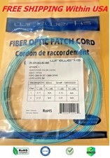 LC to LC UPC Duplex FOPC OM4 2F 1.2MM OFNR Fiber Optic Patch Cord 5PK, 5 Meters picture