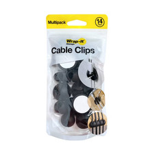 Wrap-it - Cable Clips - 14 Piece Multipack - Adhesive Back Organizers - New picture