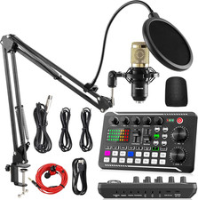 Podcast Equipment Bundle, F998 Live Sound Card with BM800 Recording picture