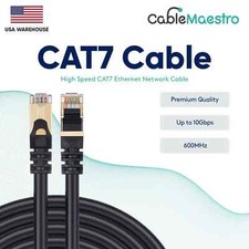 CAT7 S/FTP PATCH CORD Cable GOLD PLATED 6FT-75FT Multi Pack LOT Black picture