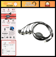 4-Port USB to RS232 Serial Adapter, FTDI Chip, Plug-and-Play, ESD Protection, 5f picture