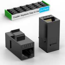 CAT6 RJ45 Keystone Coupler (24 Pack), Cat6 Keystone Jack Female to Female, Cat 6 picture