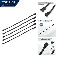 5 Pack 24 Inch 4 Pin PWM Fan Extension Cables for PC Cases and CPU Cooler picture