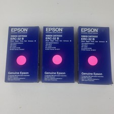 Epson ERC-32 B Black Ribbon Cartridge C43S015371 Lot 3 Genuine OEM Receipt picture