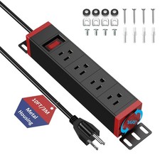 10 Inch Rack PDU Power Strip,1U RackMount Surge Protector Power Strip with15A... picture