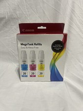 Canon MegaTank Refills 3-Pack Ink Bottles GI-20 CMY For Models G5020/G6020/G7020 picture