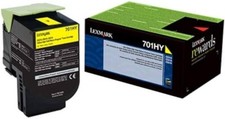 Genuine Lexmark 70C1HY0, 701HY Yellow High Yield Return Program Toner Cartridge picture