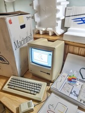 1984 APPLE MACINTOSH 128K MATCHING # BOX Set Original Mac Model M0001 WORKS RARE picture