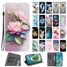 Flower Butterfly Tiger Wallet Phone Case for Huawei P40 P30 P20 Nova 12 13 5T 14 picture