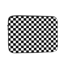 Black White Checkered Laptop Sleeve 15 inch, Slim Laptop Bag Case with Zipper... picture