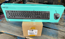 SEALED Lot of 4 Logitech MK120 Black USB Wired Keyboard Mouse in master case picture