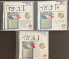 1996 Set of Pro One Software Multimedia French Language Learning 2-4 CD-ROMs New picture