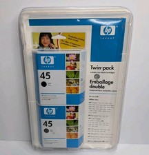 HP Black Noire Ink Print Cartridge 45 Twin 2-Pack New Sealed Exp 2007 picture
