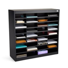 Literature Organizer 36 Compartments Heavy Duty Steel Black Safco E Z Stor picture