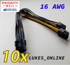 10x PCI-E 8-Pin To 6+2-Pin Splitter Cable Wire Adapter | Crypto Mine GPU  16 AWG picture