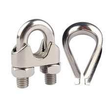 10 PCS 1/8 Inch Wire Rope Clamps Thimble M3 304 Stainless Steel Cable Kit picture