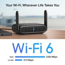 Roam 6 AX3000 Portable Wi-Fi 6 Travel Router Dual-Band USB C Compact, Black picture