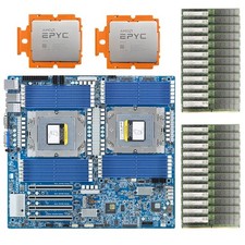 Gigabyte MZ73-LM0（Rev. 2.0) With 2xAMD EPYC 9654 QS, 768GB DDR5 RAM, 2x4U Cooler picture