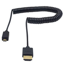 Micro HDMI Male to Full HDMI Coiled Adapter Cable Extreme Slim/Thin for 1080P 4K picture